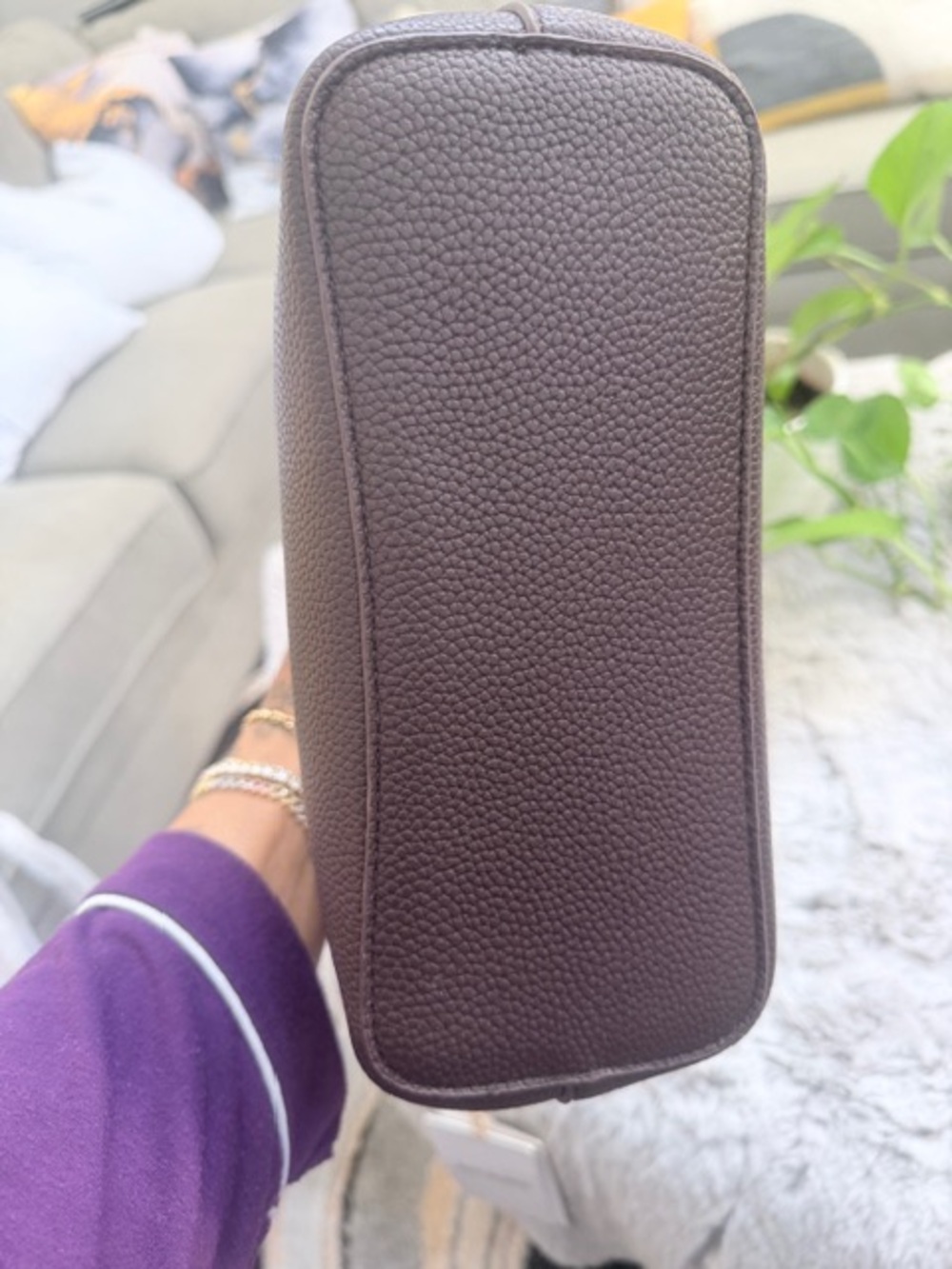 Antik Kraft Dark Brown Tote with Knot-Detail Handles - Picture 3 of 5